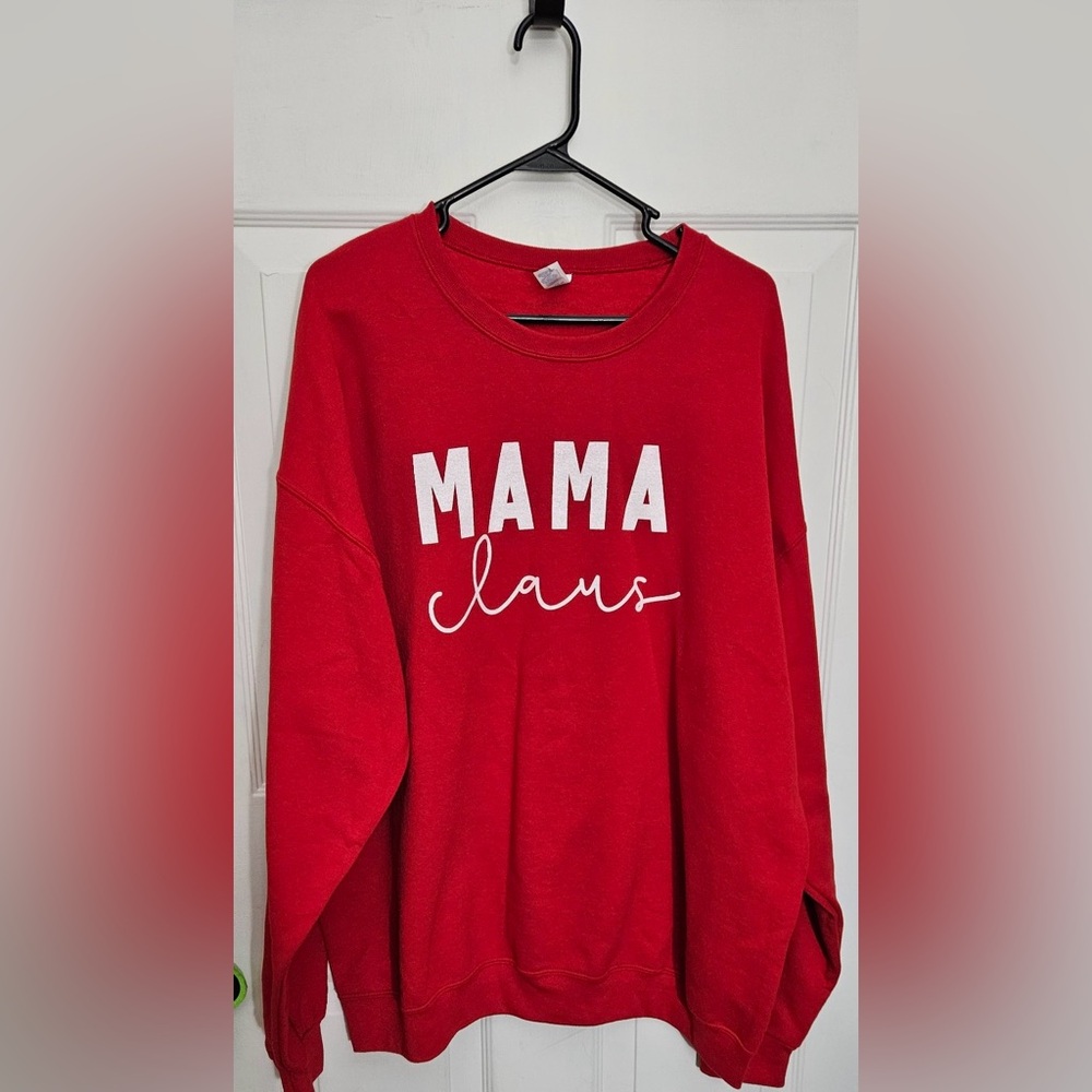 Dean Clothing Company Women’s Size 2XL Red Mama Claus Sweatshirt